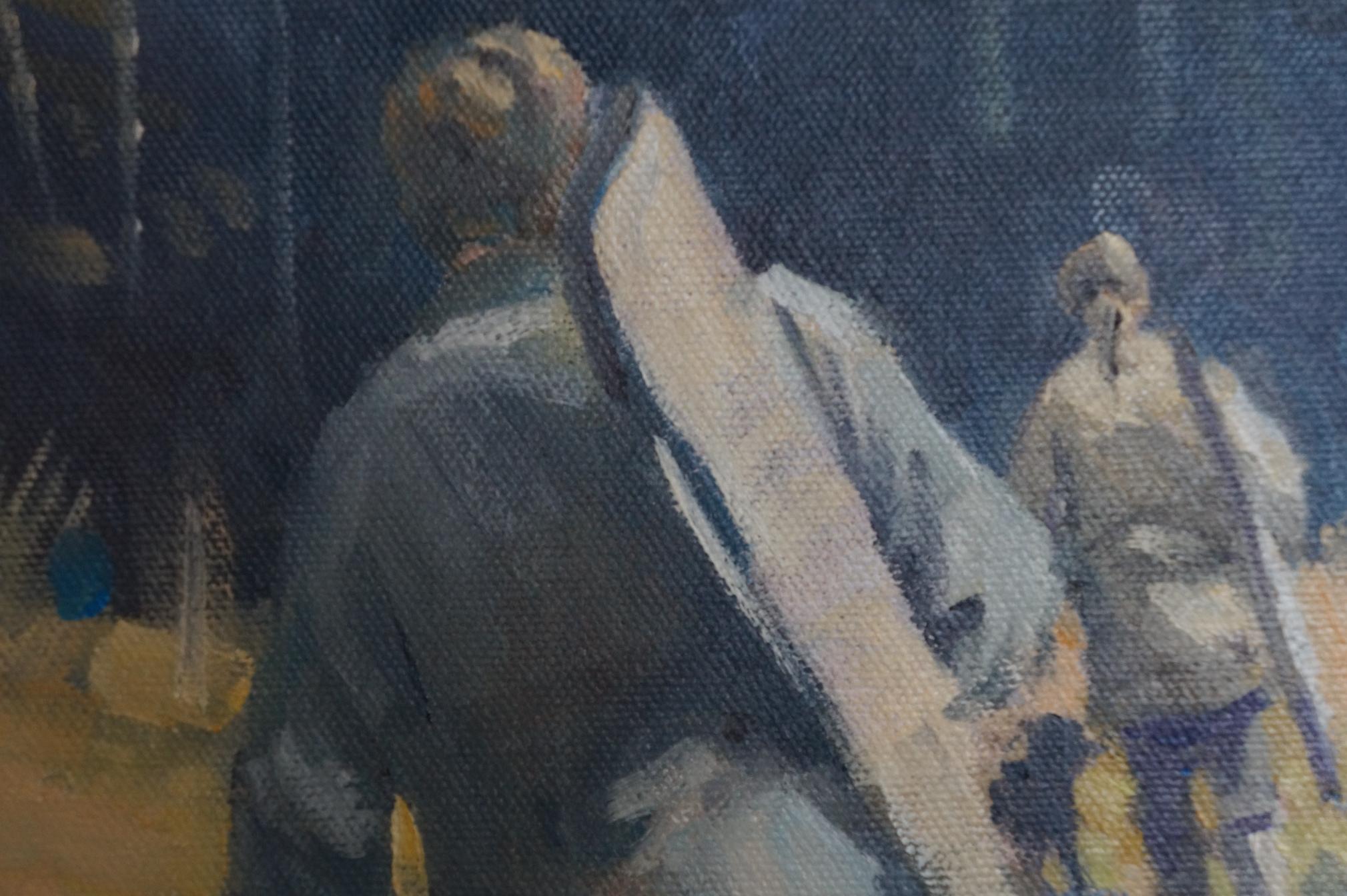 Colin Allbrook, Debajo de la madera, Pintura al óleo contemporánea original, Arte rural en venta 3