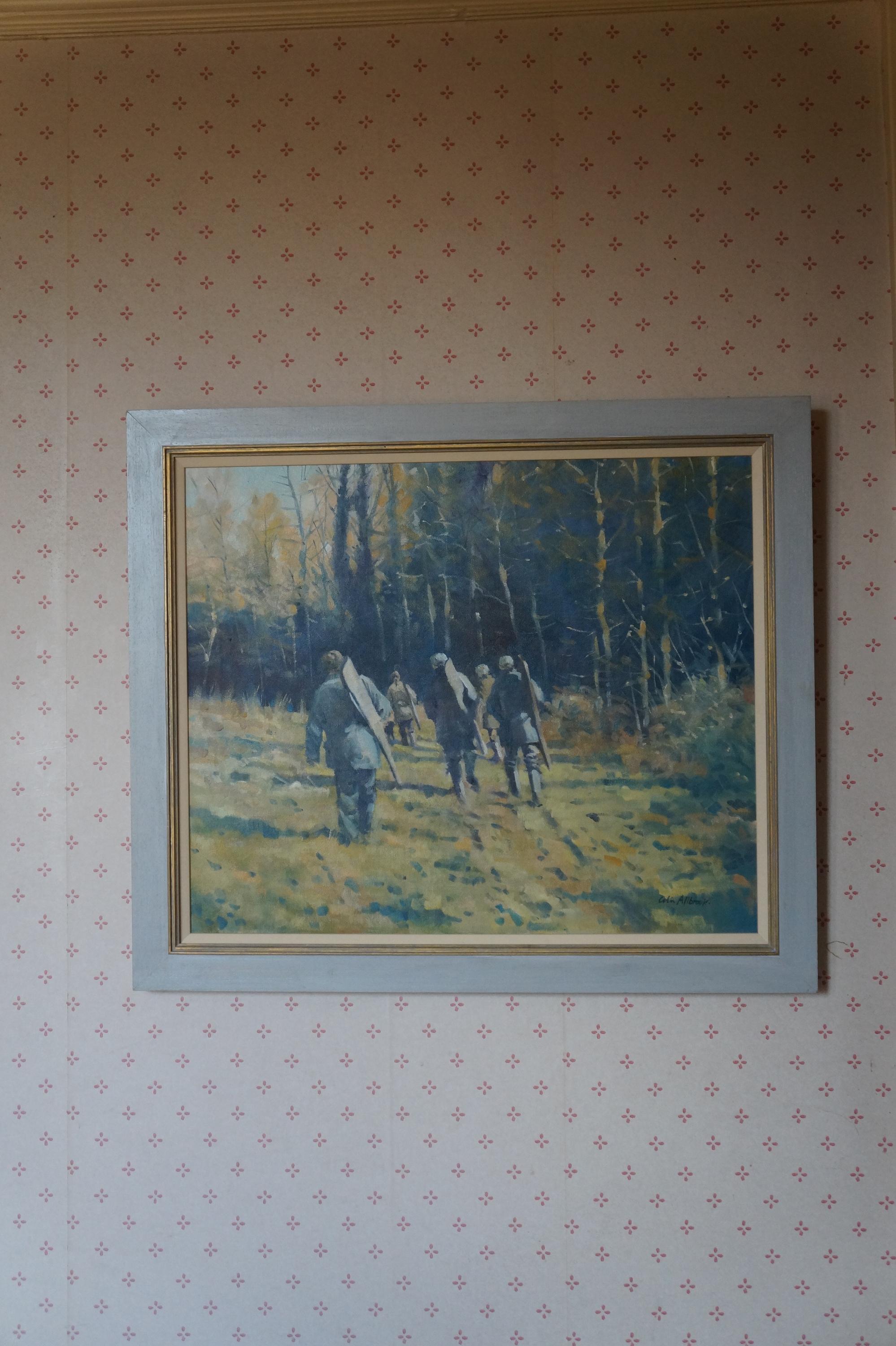 Colin Allbrook, Debajo de la madera, Pintura al óleo contemporánea original, Arte rural en venta 2