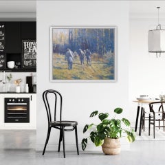 Colin Allbrook, Debajo de la madera, Pintura al óleo contemporánea original, Arte rural