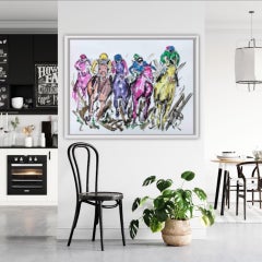 Garth Bayley, Kicking Up the Mud, Horse Racing Painting, Animal Art