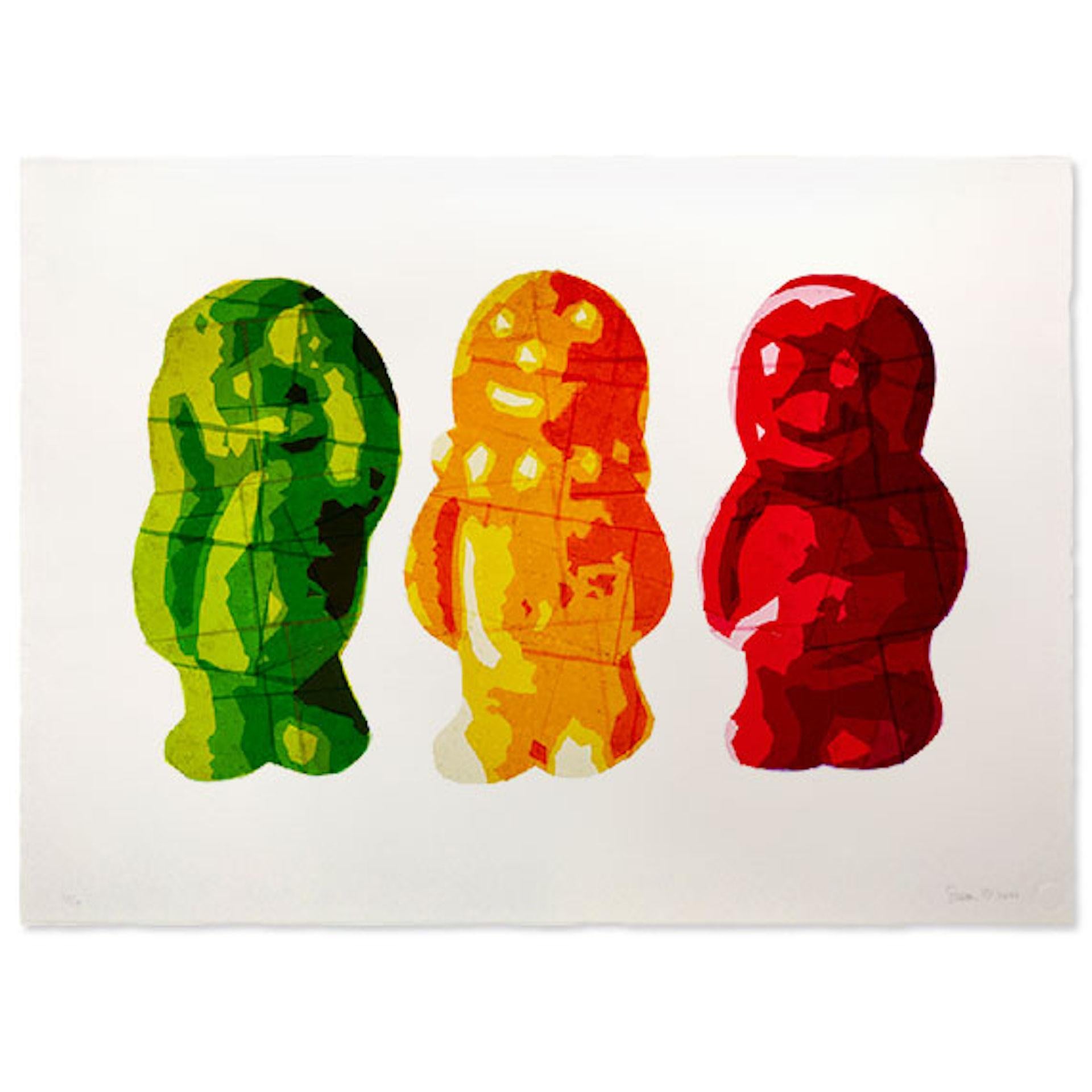 Babes BY SIMON DRY, Sweet Art, sérigraphies contemporaines sur soie, Gummy Art