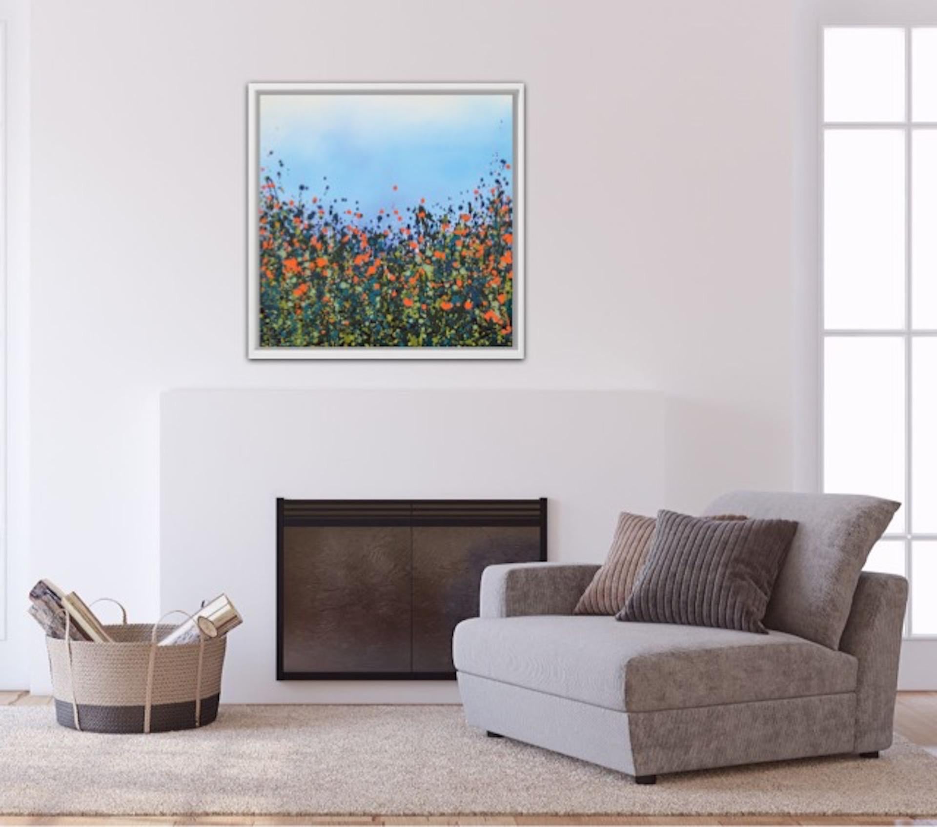 Amapolas naranjas BY SOPHIE BERGER, Arte brillante, Pintura abstracta de paisaje en venta 5