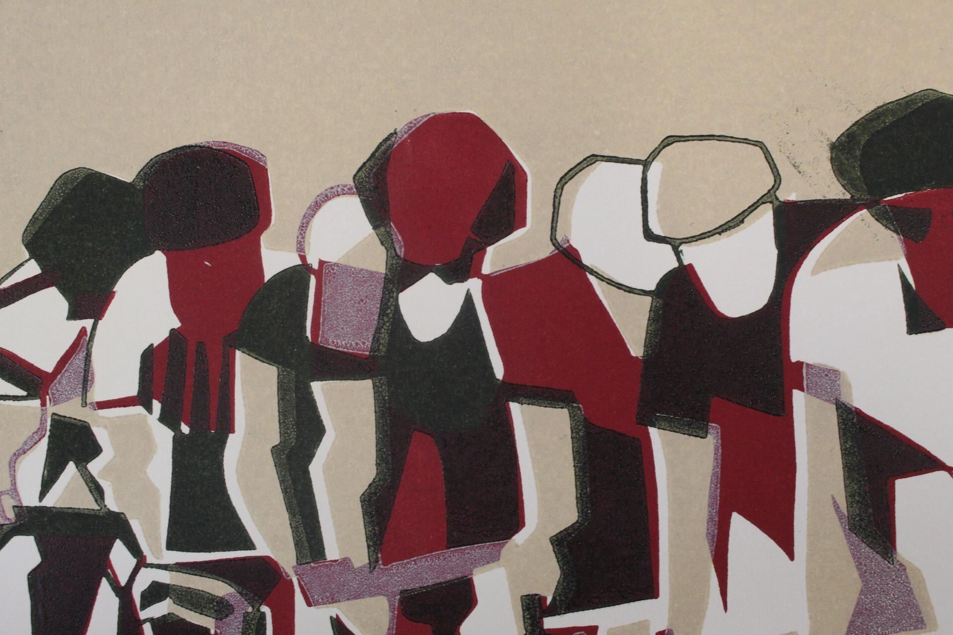 Lisa Takahashi, Echelon, Arte ciclistica, Stampa linoleografica contemporanea, Arte a prezzi accessibili in vendita 8