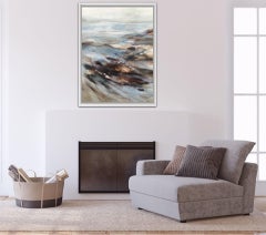 Victoria Fletcher, River Running, Landscape Painting, Water Art, Blue Painting