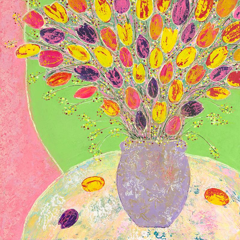 Amy Christie, Éclats de couleurs, Art brillant, Art floral, Impression de natures mortes, abordable