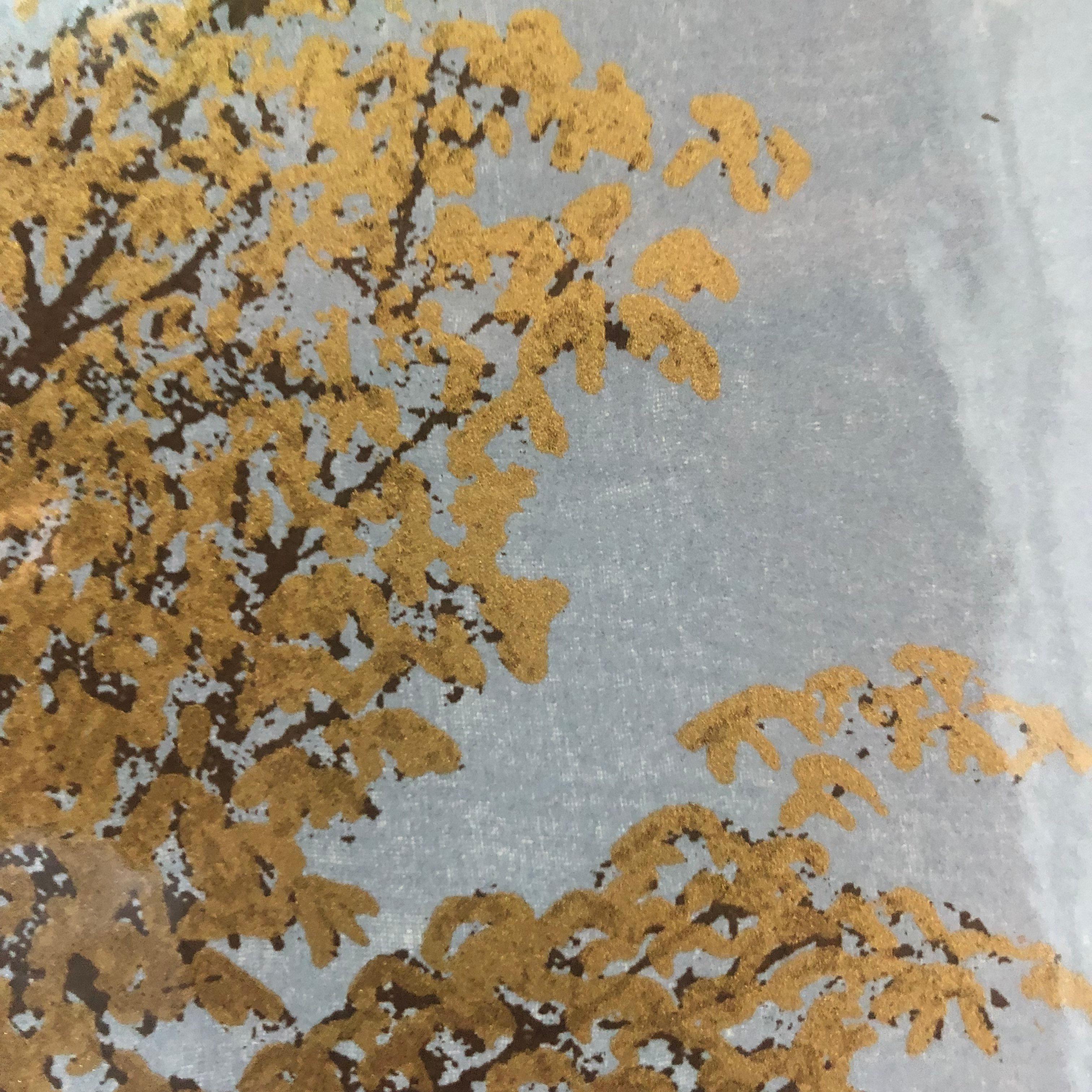 Gold Leaf, Anna Harley, Tree Art, Contemporary Landscape Print, Calm Art, Blue 4