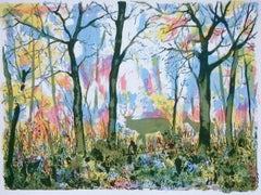 Woodland Scene, Tim Southall, Leuchtende Kunst, Erschwingliche Kunst, Zeitgenössischer Druck