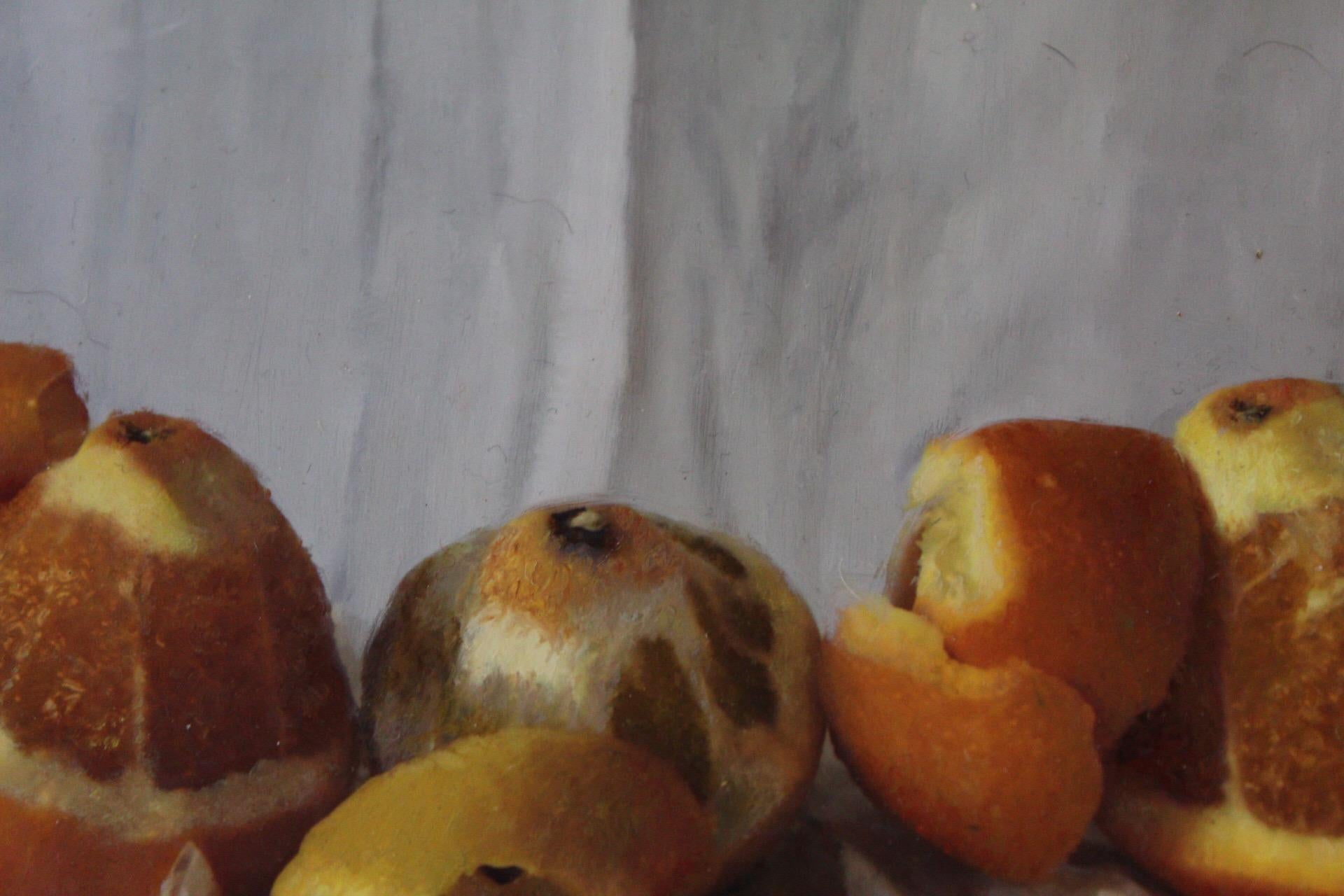 Kate Verrion, Two Seville Oranges and A Lemon, Original Still Life Painting 5