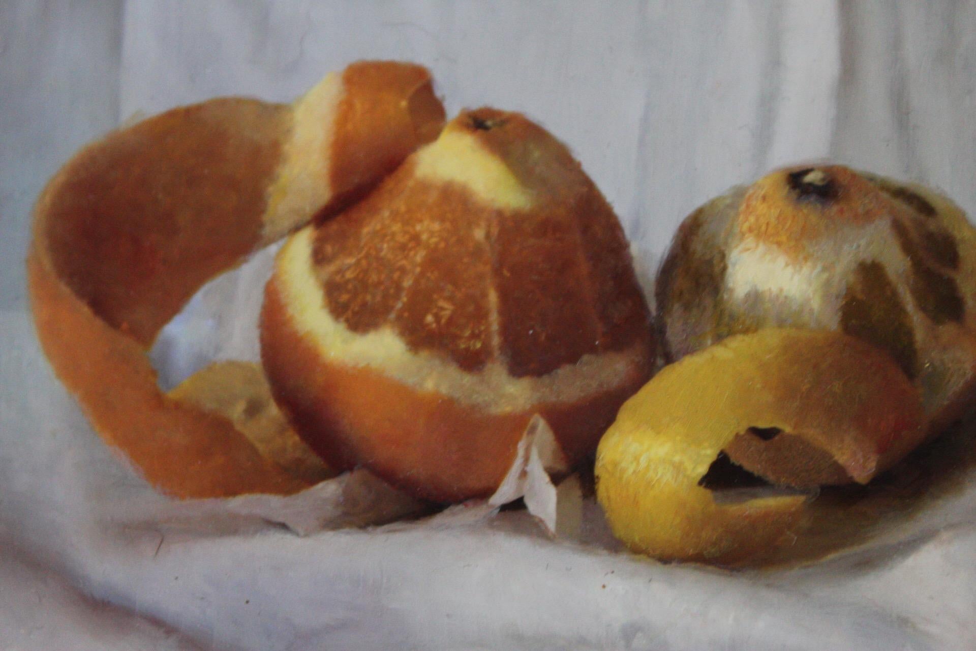 Kate Verrion, Two Seville Oranges and A Lemon, Original Still Life Painting 6