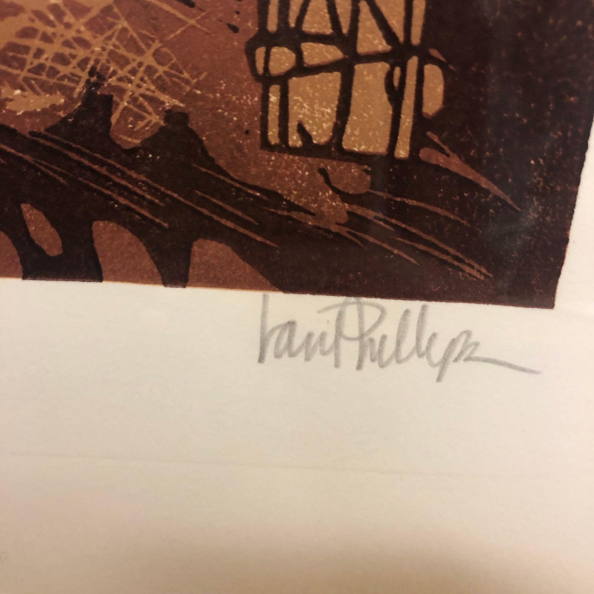 Ian Phillips, Gabbiani del sole, Stampe di paesaggi marini, Arte luminosa, Stampa linoleografica in vendita 3