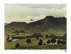 Ian Phillips, Clouds Rest on Aran Fawddwy, Limited Edition Linocut Print, SeaArt