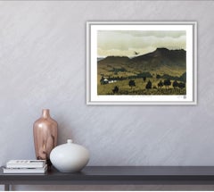 Ian Phillips, Clouds Rest on Aran Fawddwy, Limited Edition Linocut Print, SeaArt