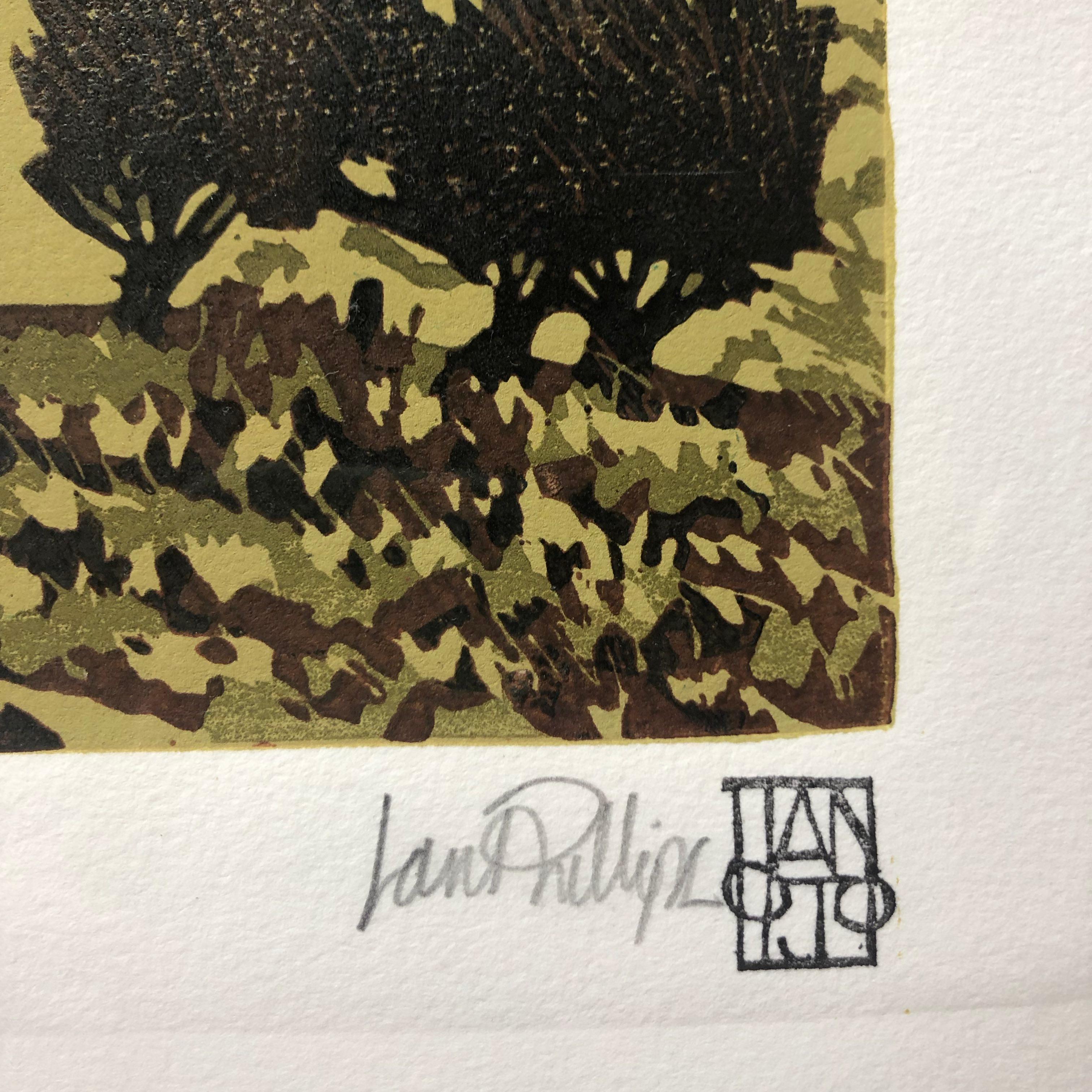 Ian Phillips, Clouds Rest on Aran Fawddwy, Limited Edition Linocut Print, SeaArt For Sale 1