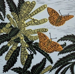 Snettisham Sweet Chestnut, Kate Heiss, Limited edition linocut print, Butterfly