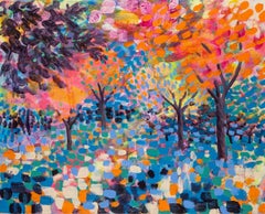 Arboretum, Rosemary Farrer, Original Impressionist Painting, Contemporary Art