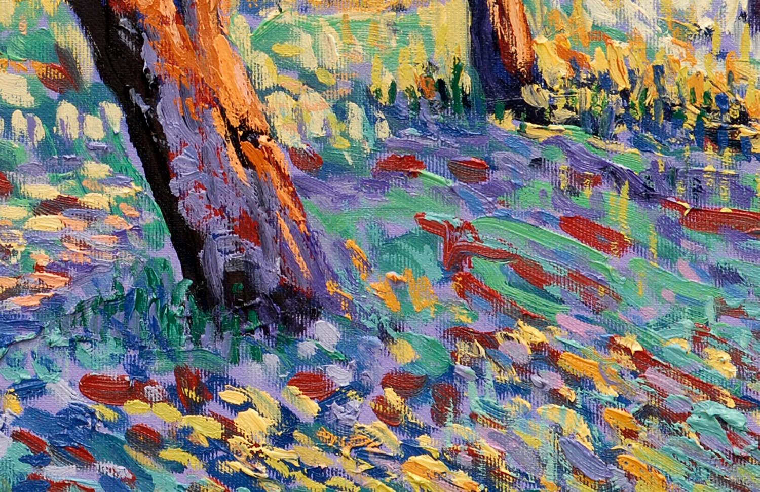 Árbol Poema 10 (El olivar) pintura al óleo impresionista - Painting Contemporáneo de Lee Tiller