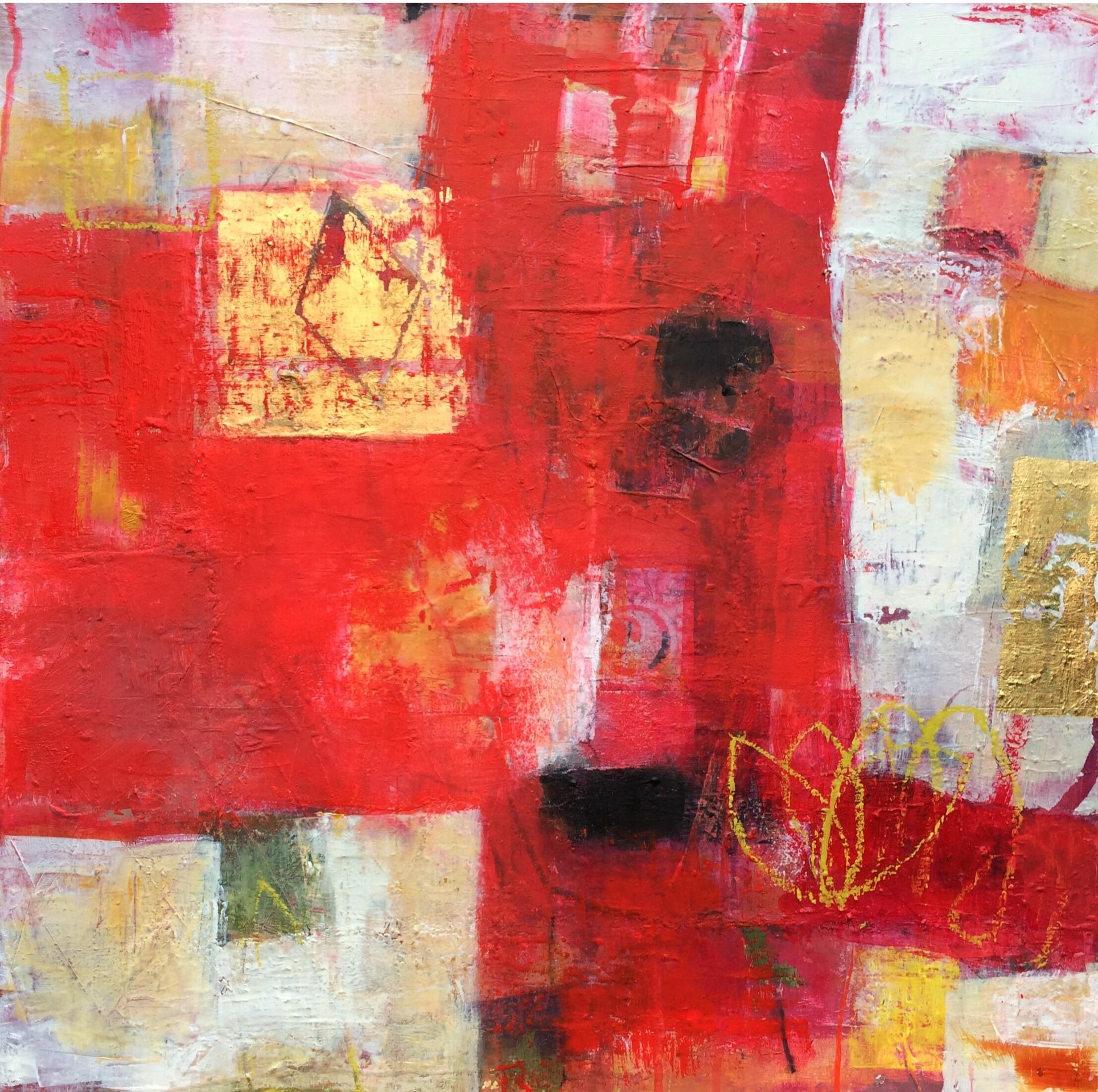 Stopping Awhile, JESSICA BROWN, Original Abstract Painting for Sale, Red Art