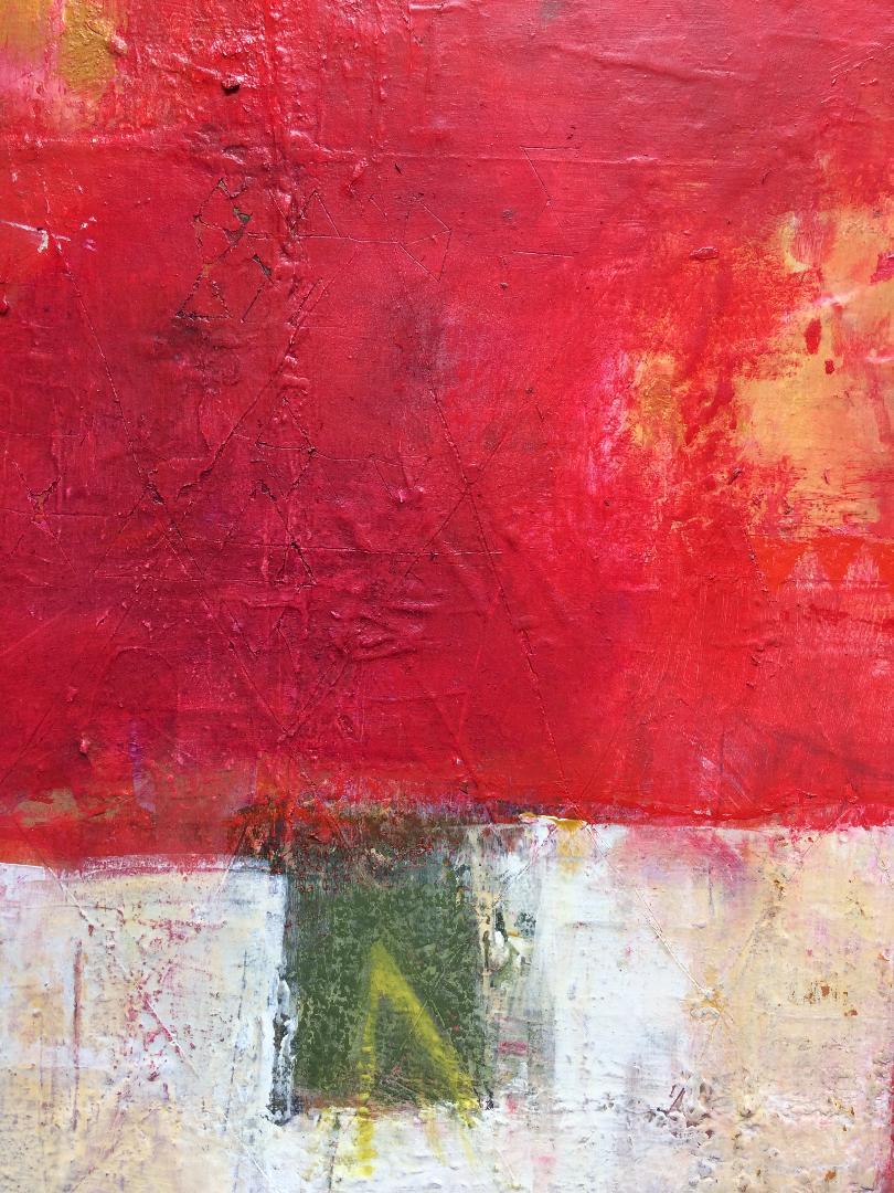 Stopping Awhile, JESSICA BROWN, Pintura Abstracta Original en Venta, Arte Rojo - Painting Geométrico abstracto de Jessica Brown