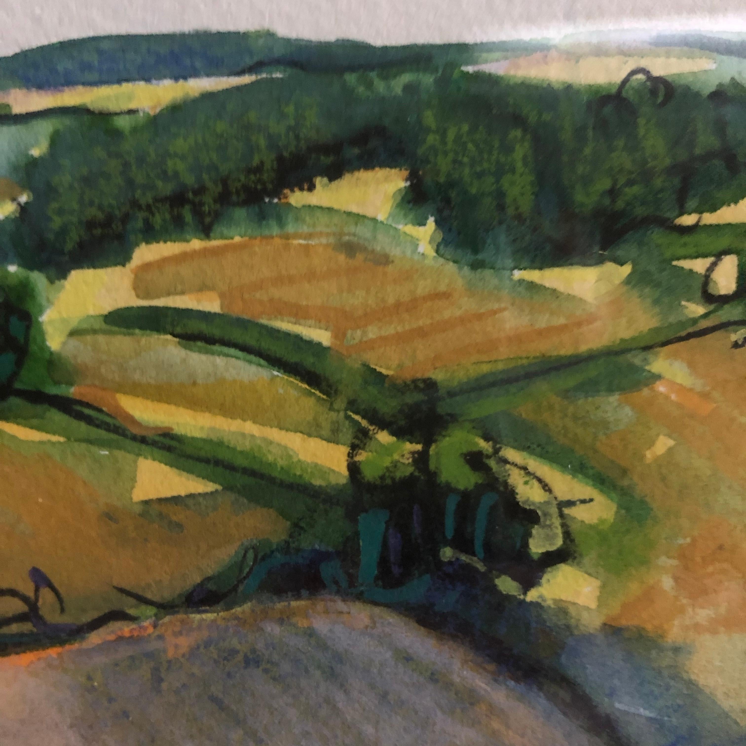 Rosie Phipps, Purple Cotswold, Original Landscape Painting, Oxfordshire Artwork For Sale 1