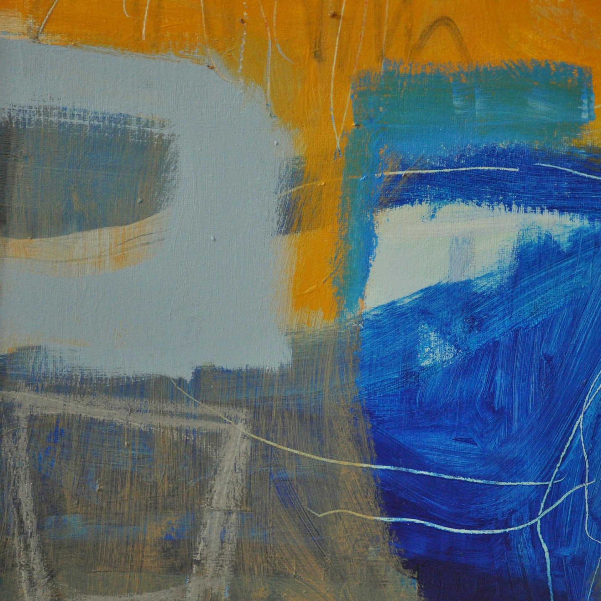 Going for Gold, Diane Whalley, Original Abstract Painting, Blue Art, Bright Art 7