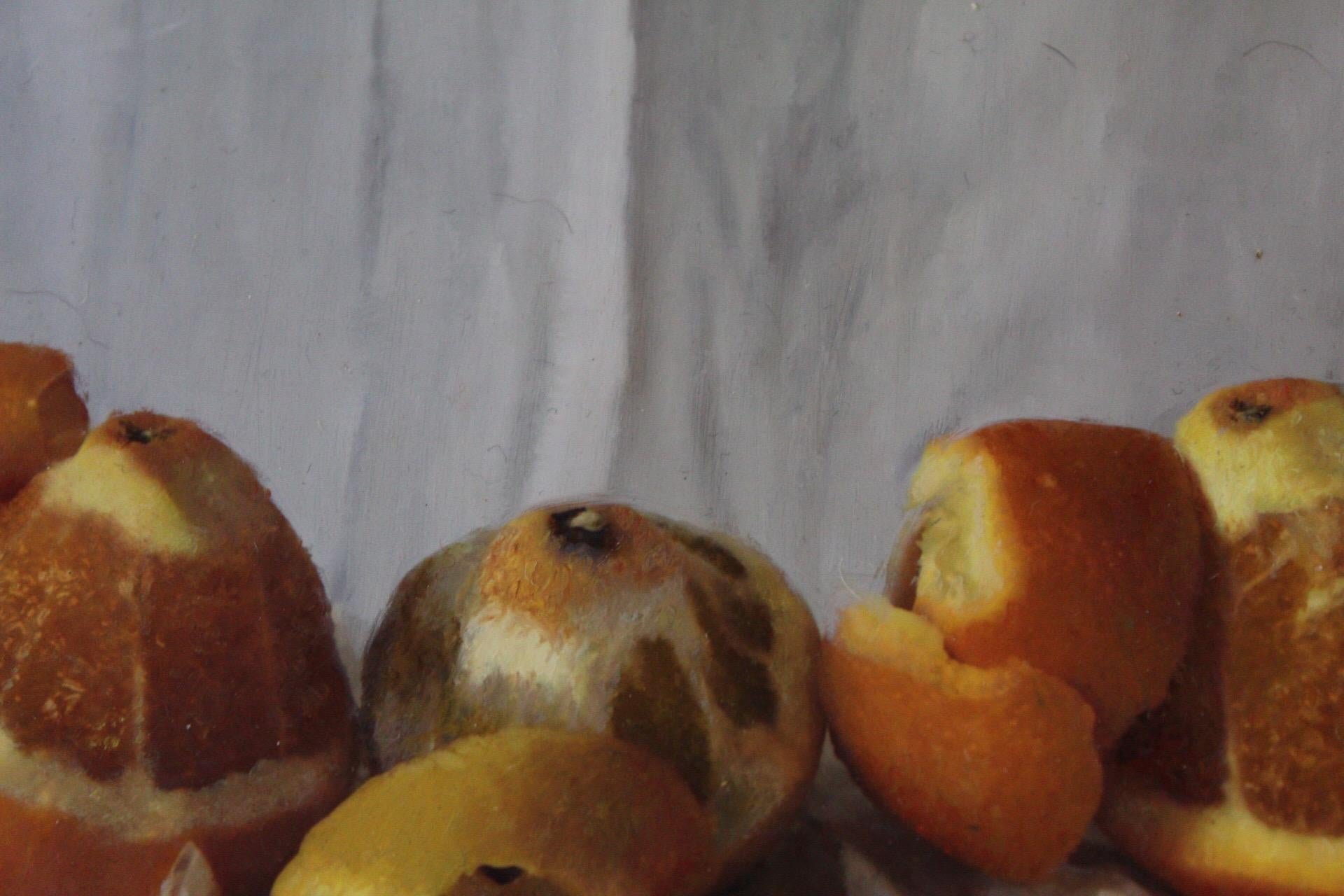 Kate Verrion, Two Seville Oranges and A Lemon, Original Still Life Painting 3