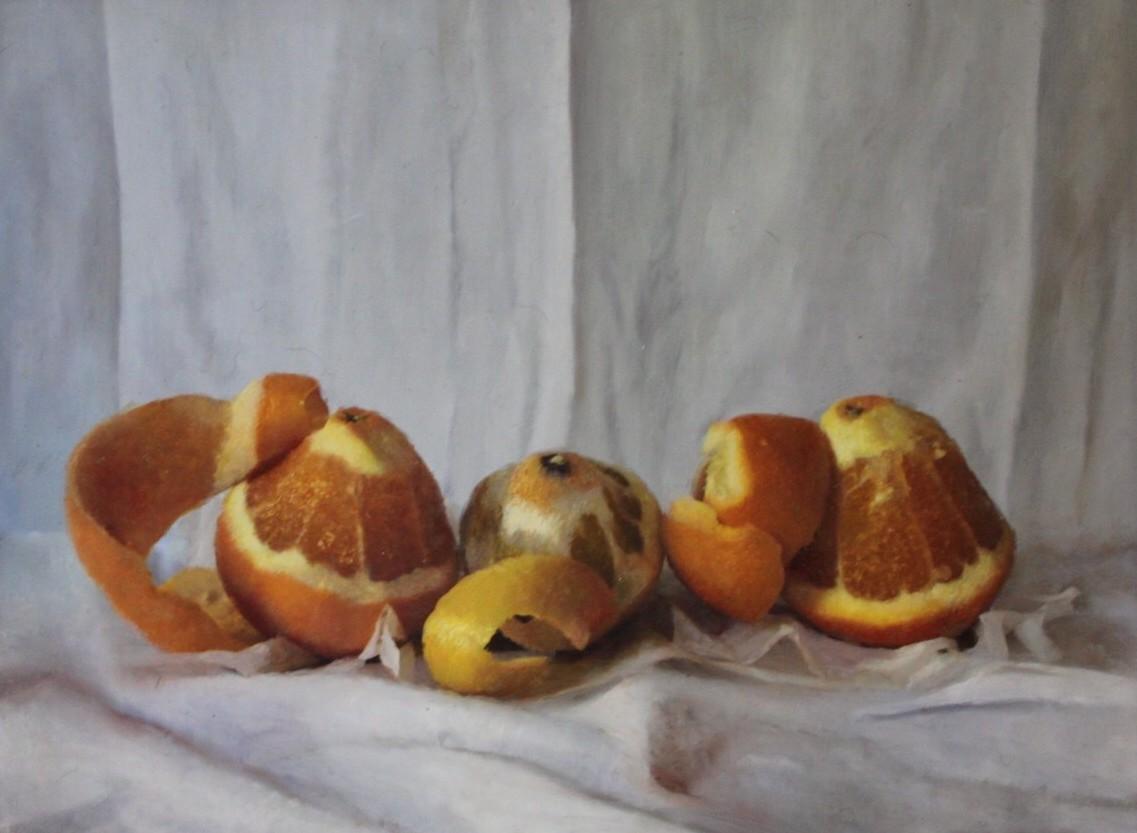 Kate Verrion, Two Seville Oranges and A Lemon, Original Still Life Painting 5