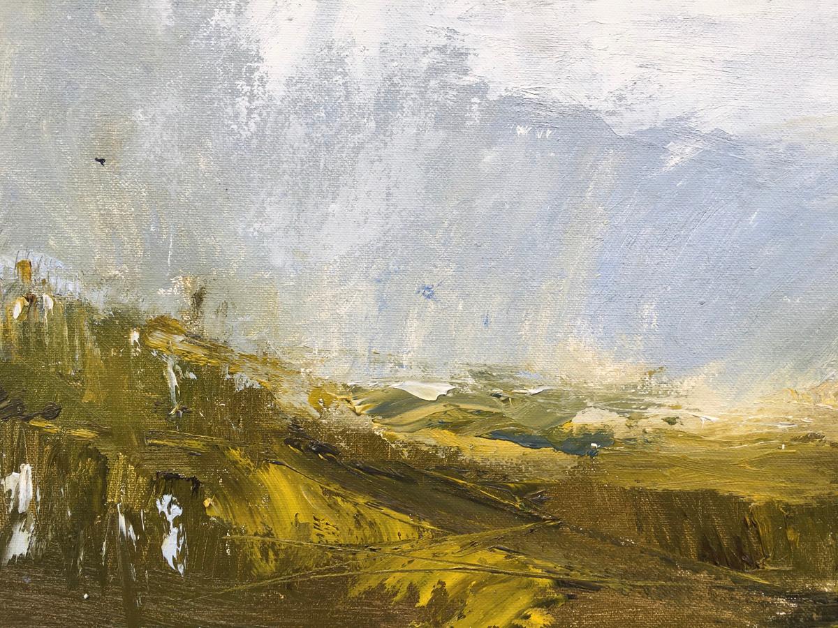 Maria Floyd
Landscape Drenched in Green
Original Landscape Painting
Oil Paint on Board
Image Size: H 23cm x W 53cm
Framed Size: H 30cm x W 60cm
Sold in a White Wood Grained Frame
Please note that in situ images are purely an indication of how a