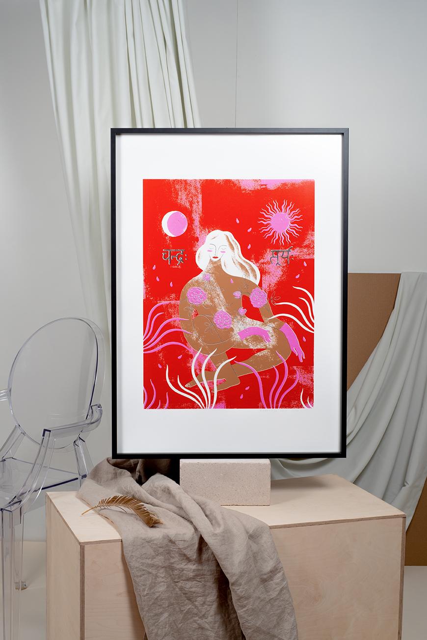 Goddess Shakti, Limited edition Silkscreen print BY AGNESE TAURINA, Affordable  For Sale 3