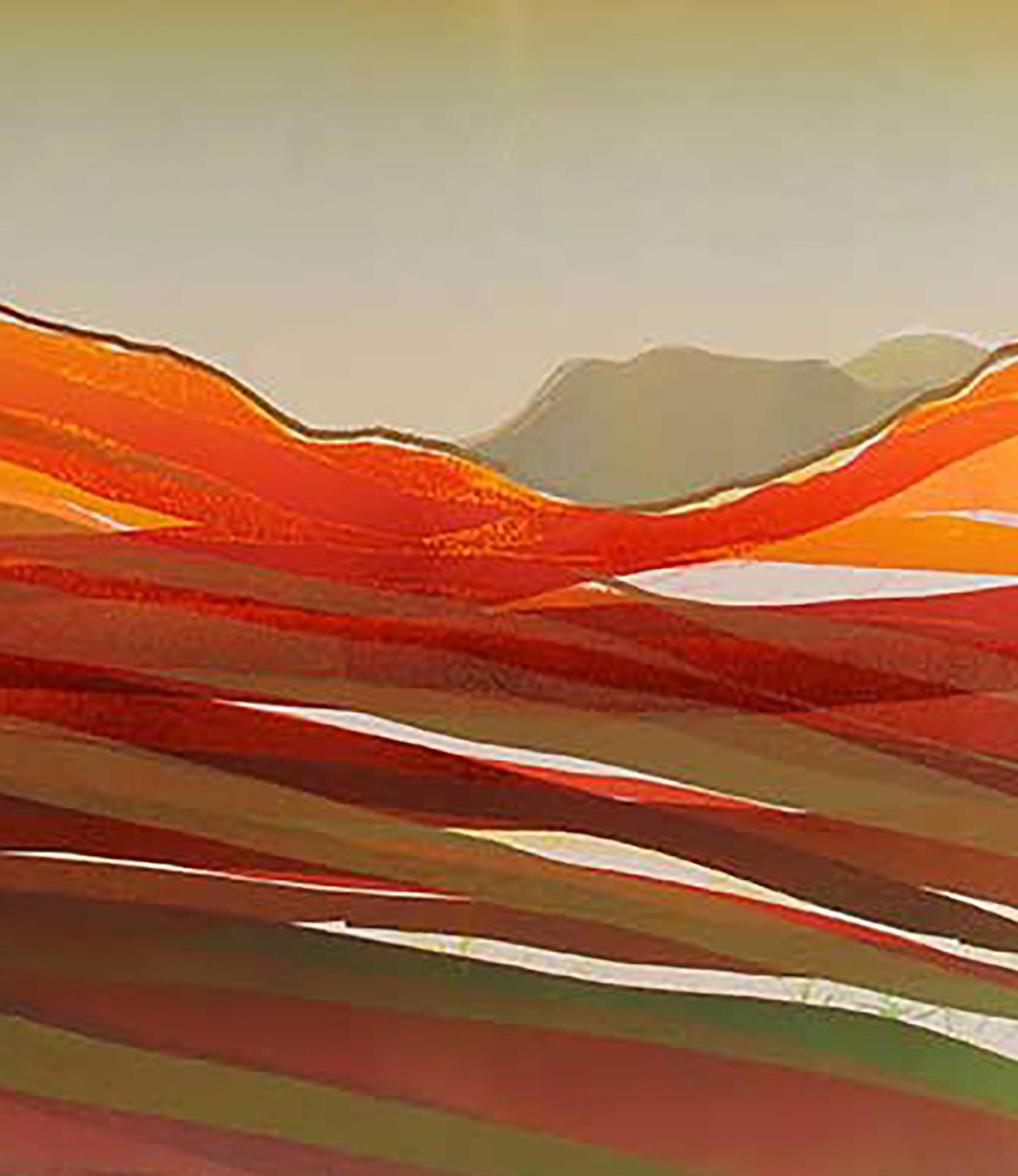 Sarah du Feu, Picos de Langdale en la distancia 2 Brillante arte contemporáneo del paisaje en venta 2