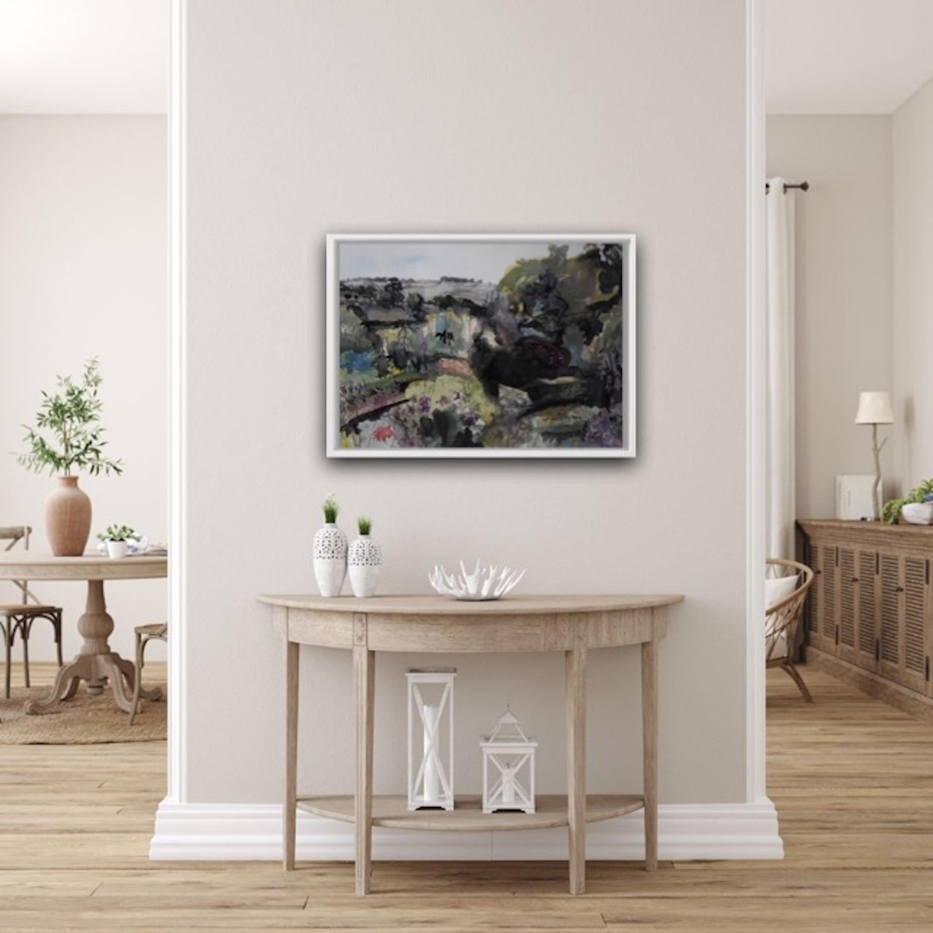 Duncan MacDonald Johnson Un jardín de casa de campo en Monmouthshire Original Landscape Ar en venta 7