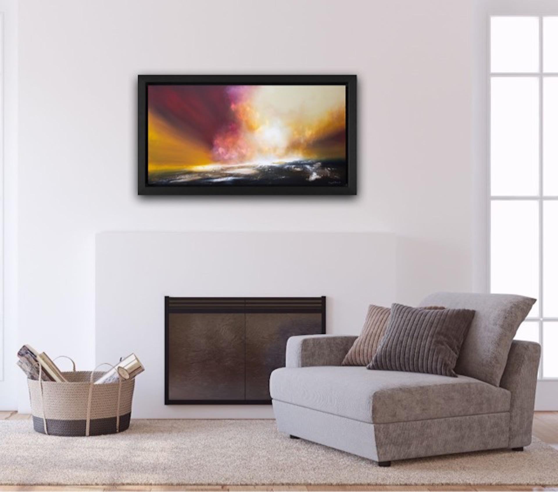 Sheryl Roberts
Timeless Overture
Original Seascape Paintings
Oil and Acrylic Paint on Canvas
Frame Size: H 63cm x W 113cm x D 5cm
Sold Framed in a Black Float Frame
Ready to Hang
Please note that insitu images are purely an indication of how a piece