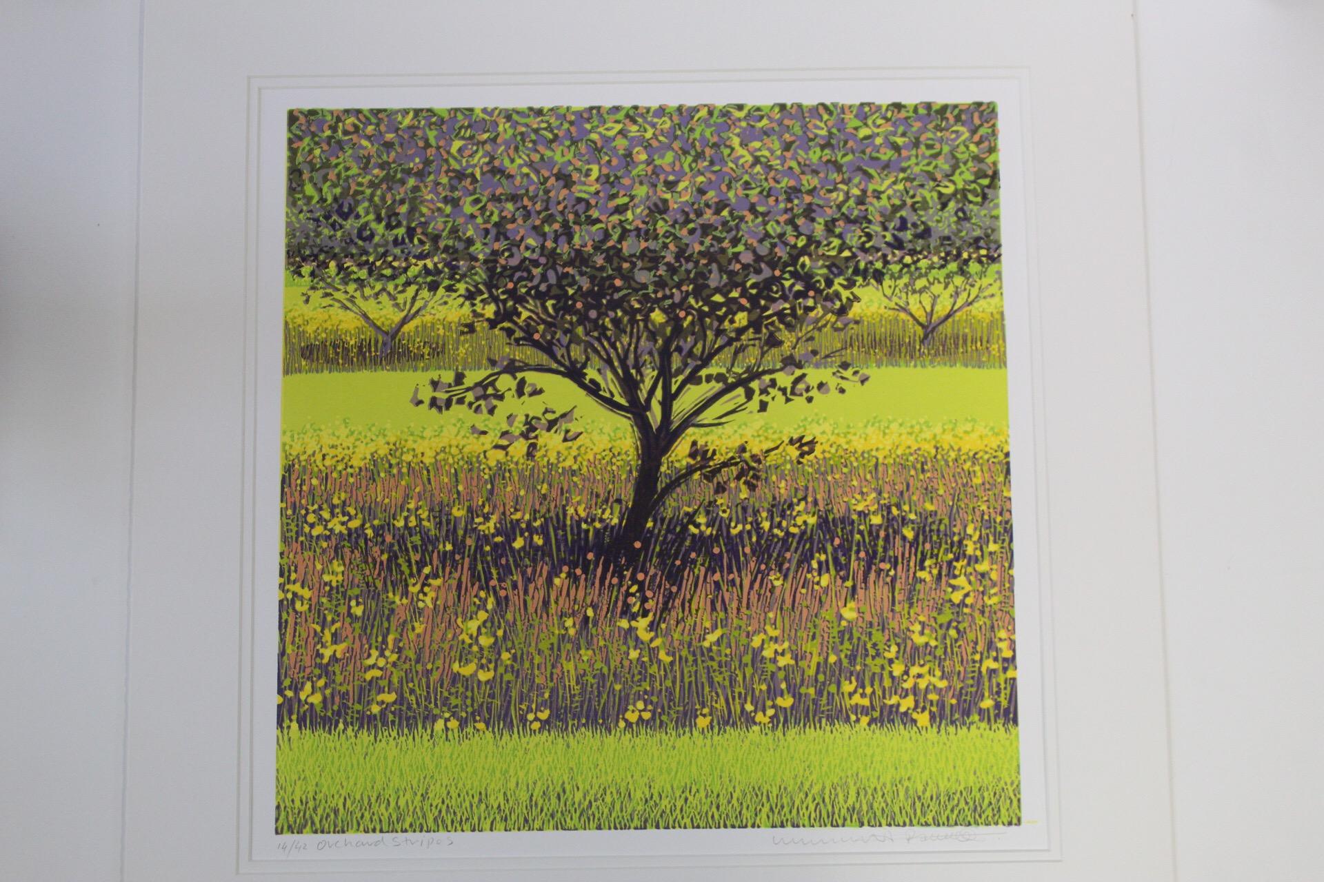 Mark A Pearce
Orchard Stripes
Limited Edition Linocut Print
Edition of 42
Artwork Size: H 40cm x W 40cm x D 0.5cm
Sold Unframed
Please note that in situ images are purely an indication of how a piece may look.

Orchard Stripes is a limited edition