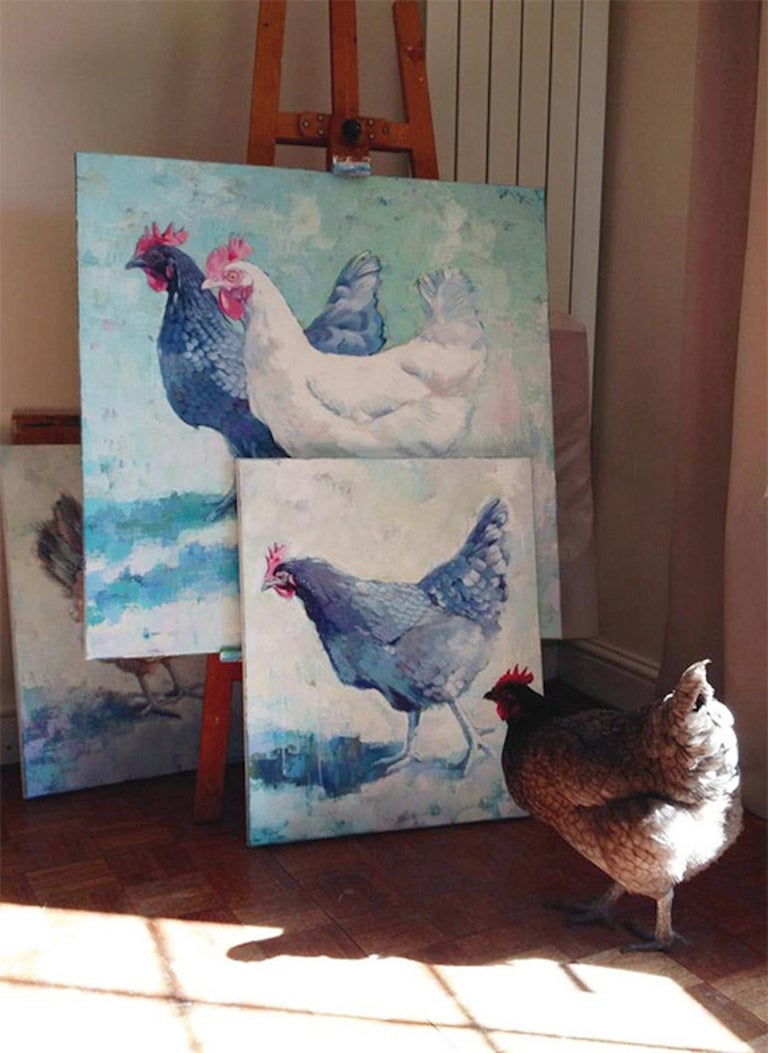 Agnes by Sharon Williams, animal, chicken, bird art, landscape, farmyard For Sale 1