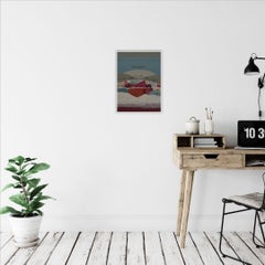 Campi d'autunno, Jessica Leighton, Paesaggio dipinto originale, arte mista