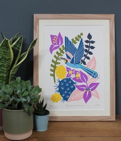 Balearic Sunshine by Kate Heiss, Bee-eater, tropical, Spain, Menorca, Bird Art