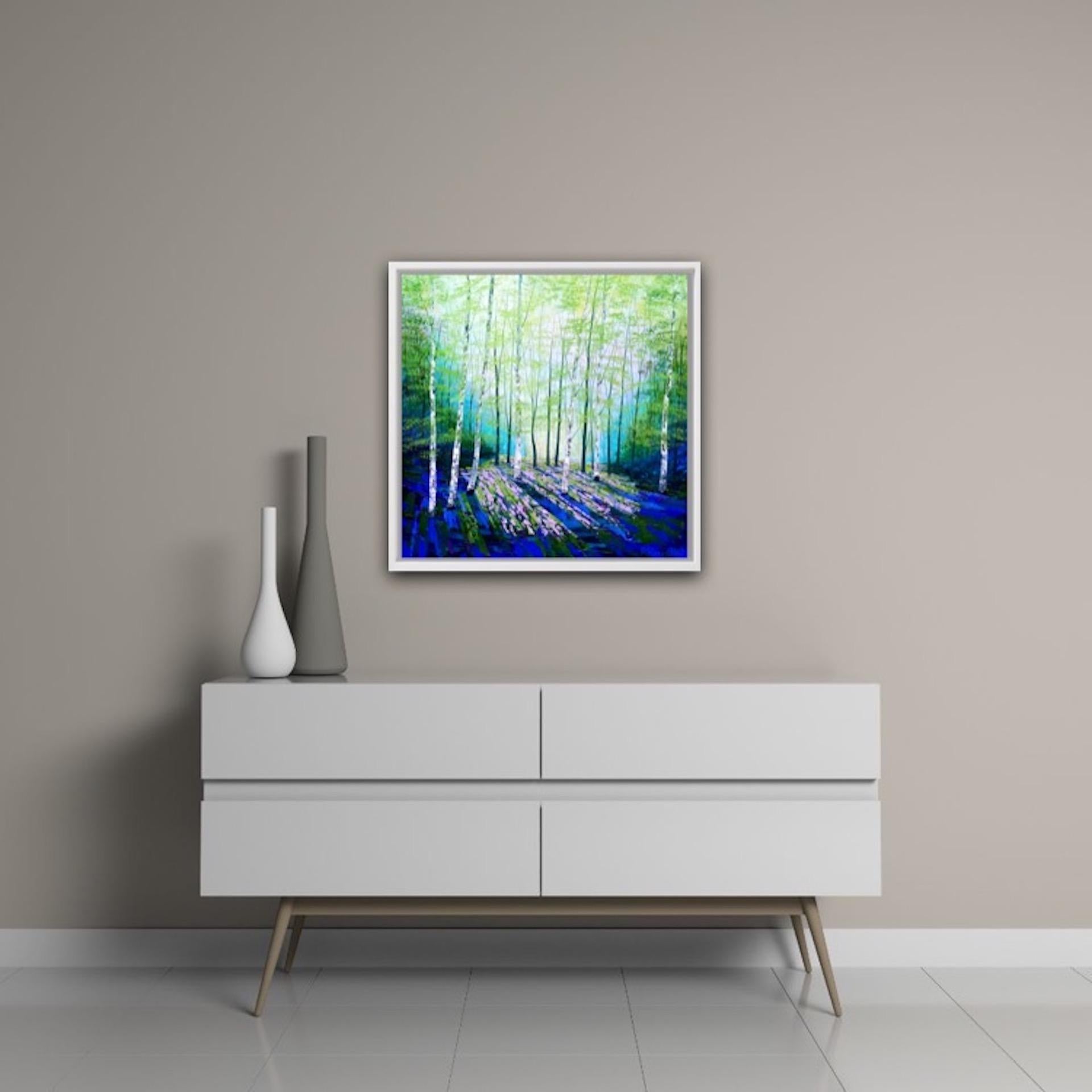 Amanda Horvath, Peinture originale de paysage brillant Secret Spring, Art abordable en vente 8