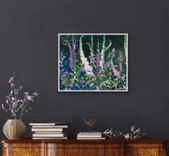 Adele Riley, Foxgloves, Original Impressionist Landscape Painting, Nature Art