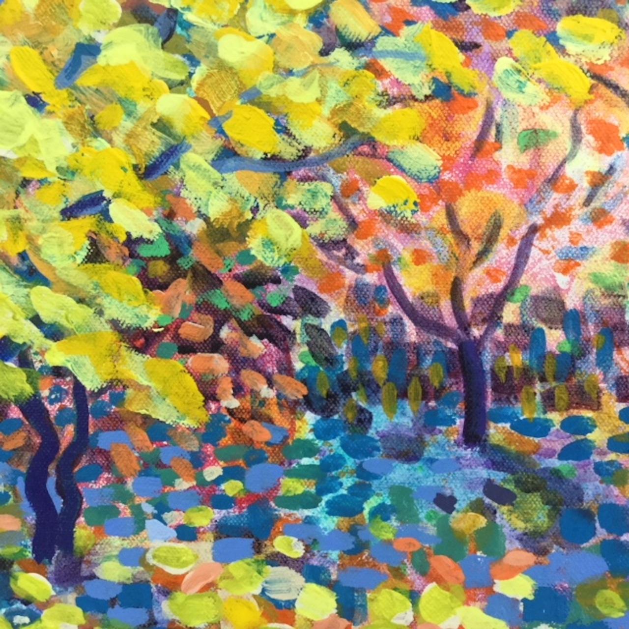 Rosemary Farrer, Yellow Maple, Maple Tree Painting, Original Impressionist Art For Sale 3