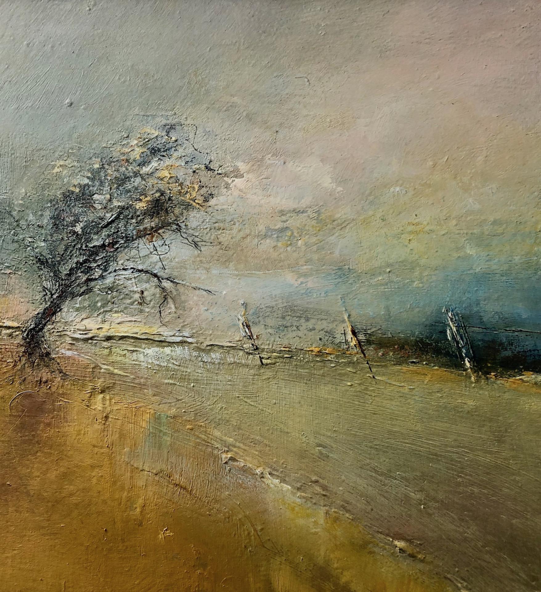 Shirley Kirkcaldy, Waiting for Spring, Original Landscape Painting, Natural Tree For Sale 1