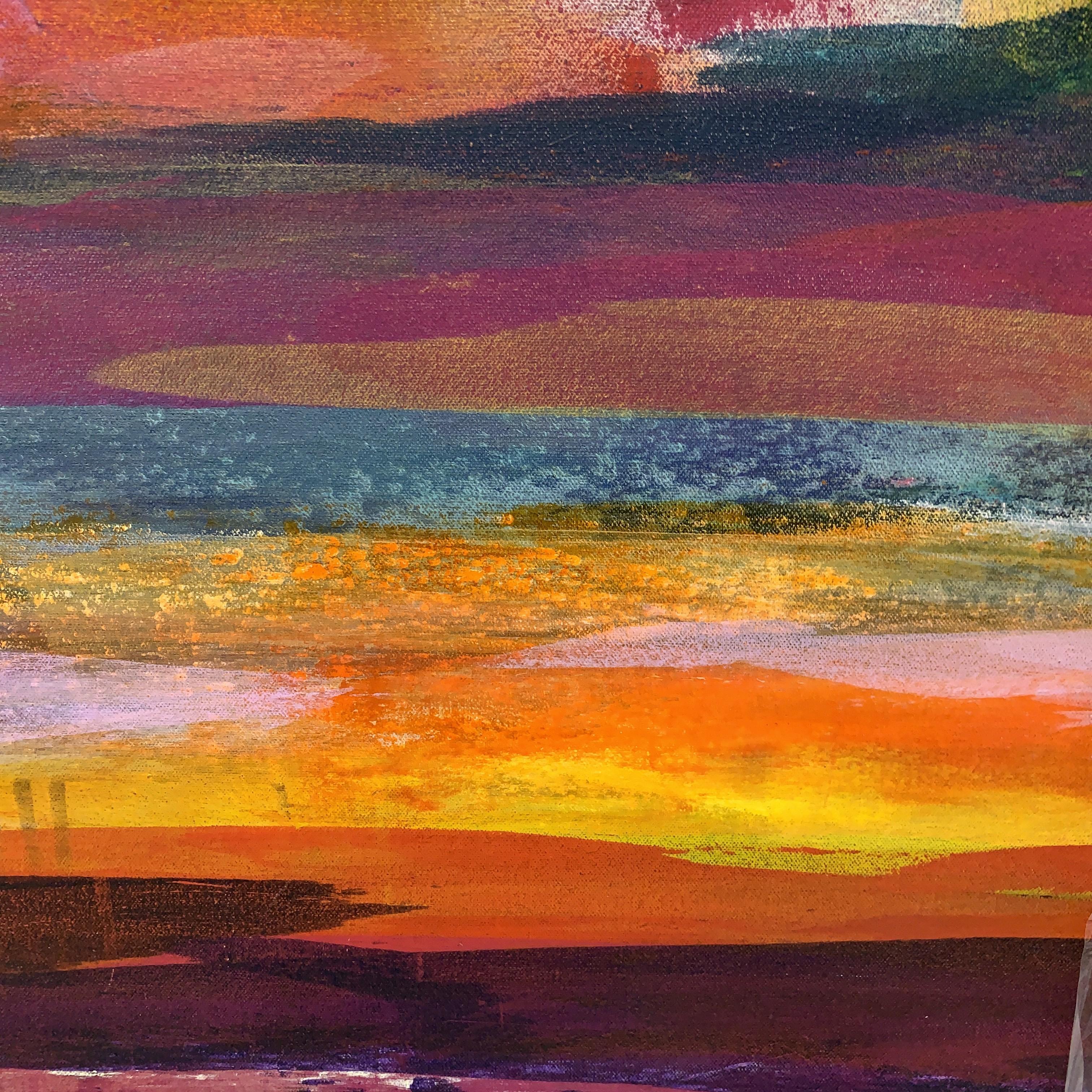 Jane Wachman, Burning Sands, Art abstrait original, Art audacieux, peinture d'affirmation