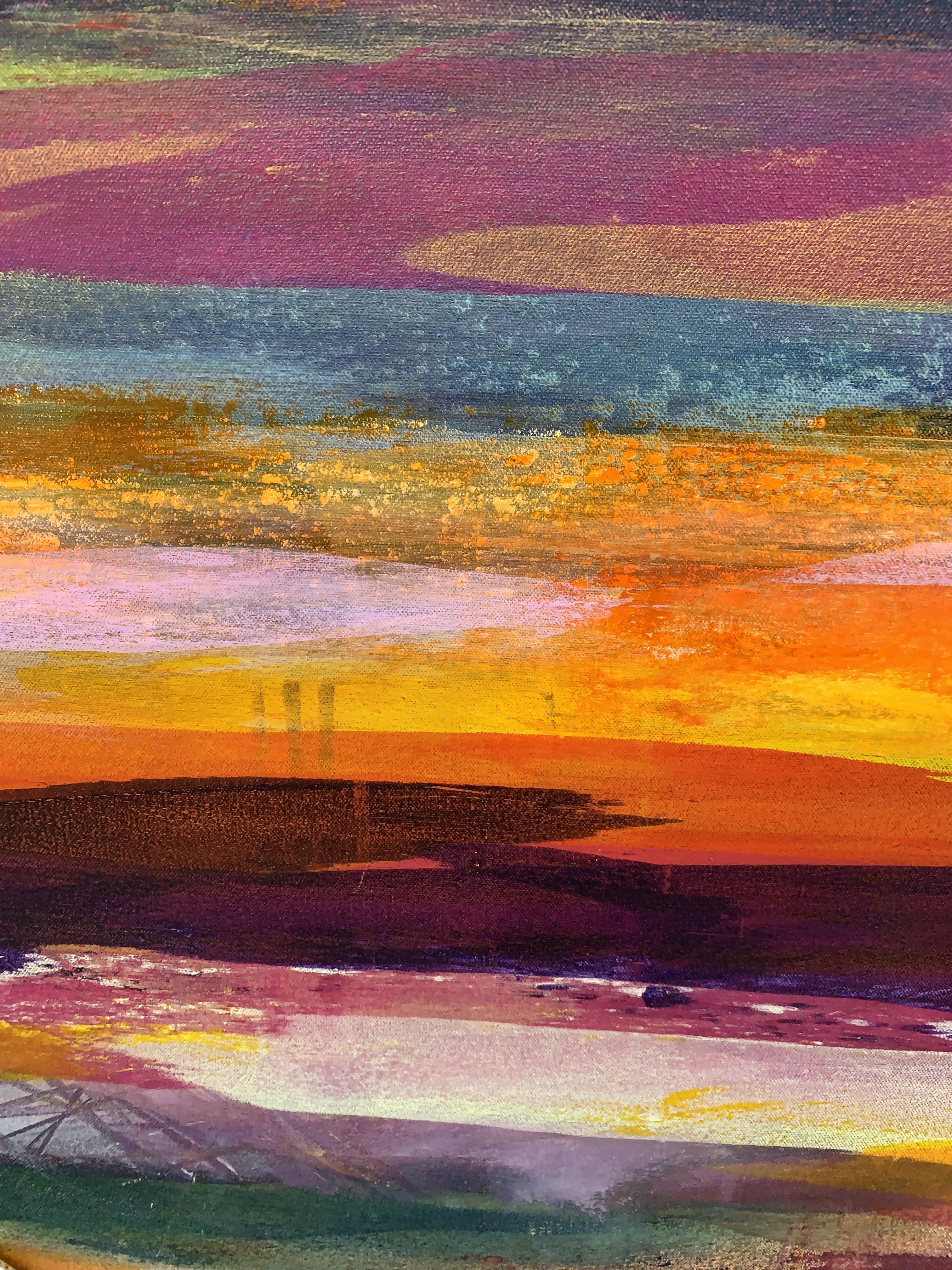 Jane Wachman, Burning Sands, Art abstrait original, Art audacieux, peinture d'affirmation en vente 8