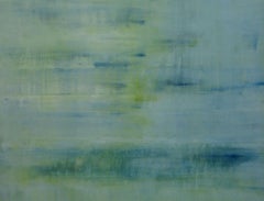 Wasserzeichen, Adrienne Byrne, Blaue Kunst, Grüne Kunst, Original zeitgenössisches Gemälde