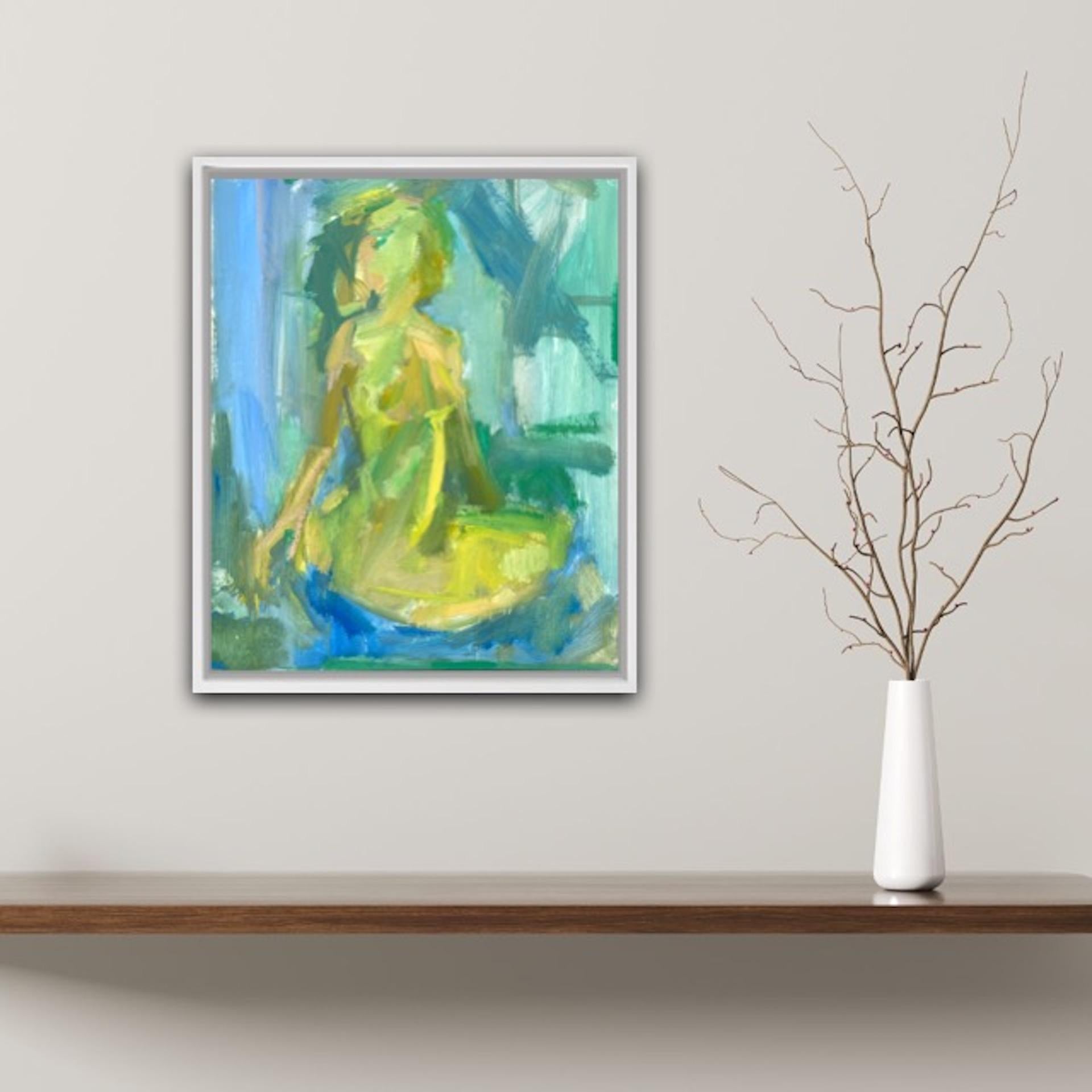 Rosie Copeland, Green Nude, Sitting Original /Nude Landscape , Affordable Art 2