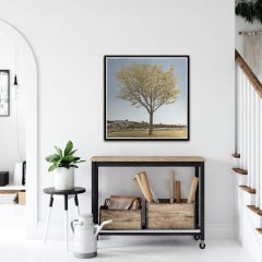 Gold Leaf, Anna Harley, Tree Art, Contemporary Landscape Print, Calm Art, Blue