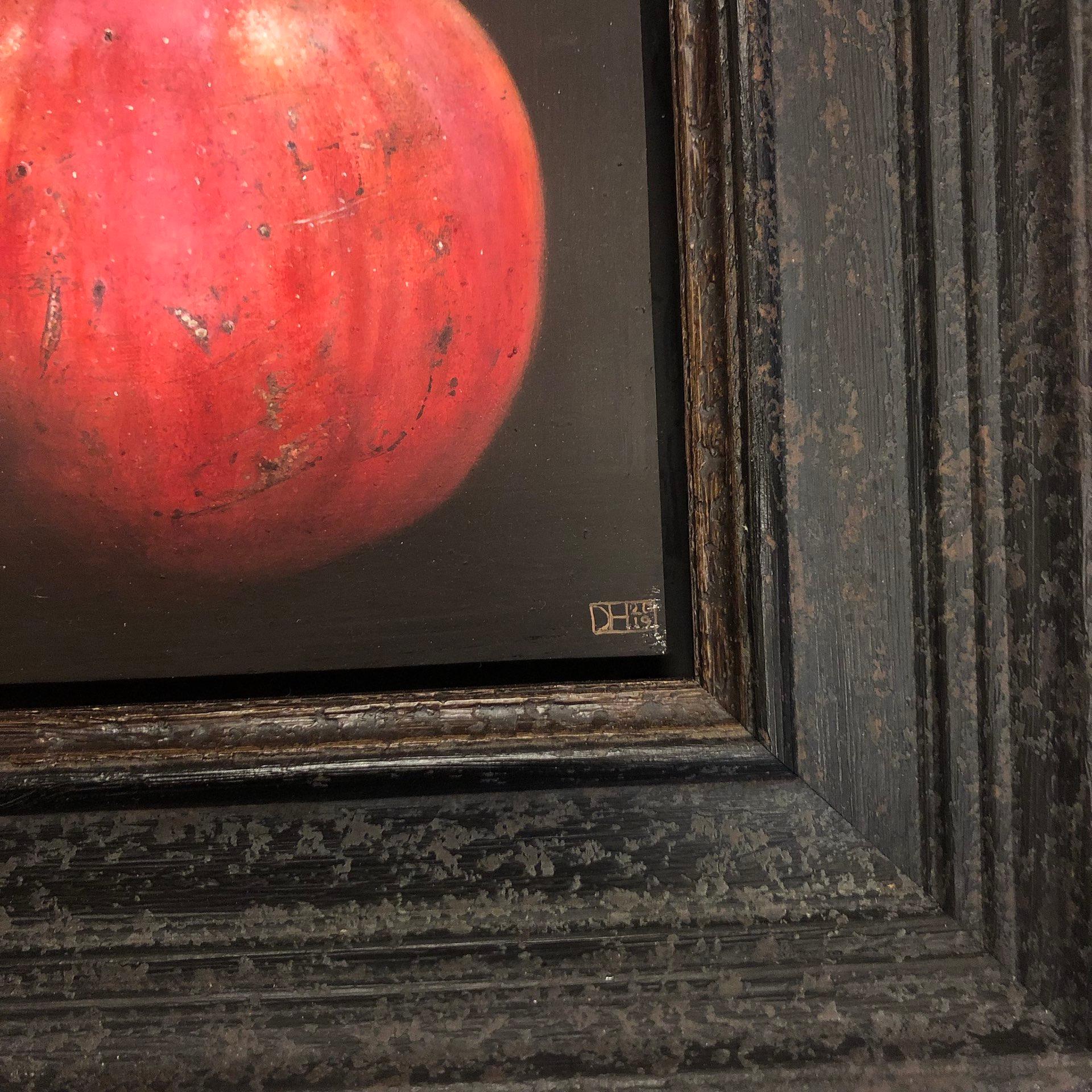 Dani Humberstone, Stripy Red Pomegranate, Realist Art, Still Life Painting 4