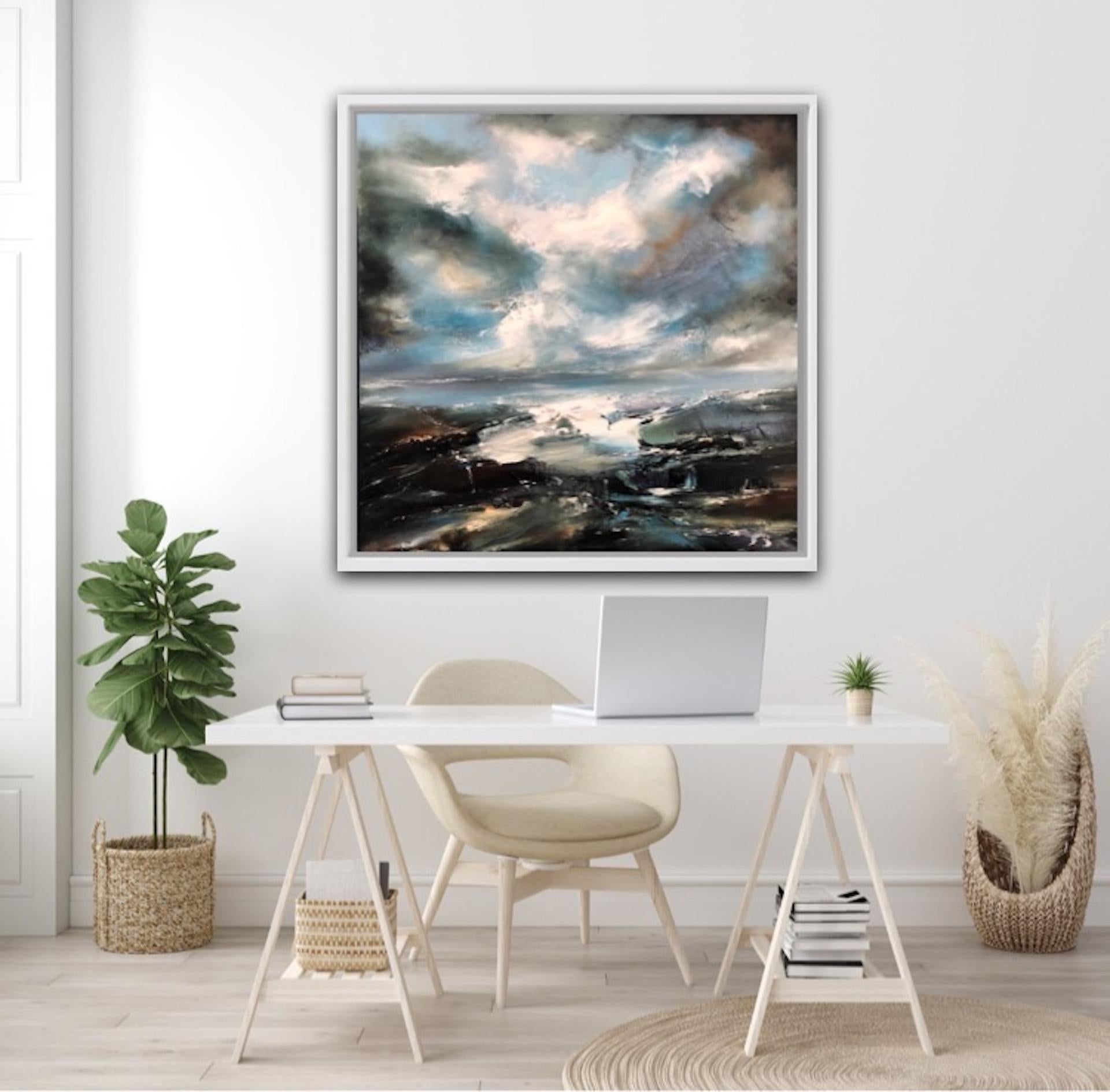 La llamada del verano, Helen Howells, Pintura original de paisaje marino contemporáneo en venta 1