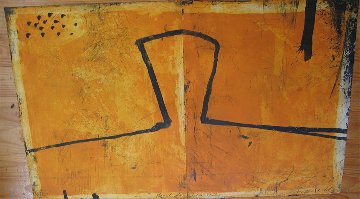 Head on Ochre Wall, Graham Fransella, Limited Edition Etching, Two Panel Etching