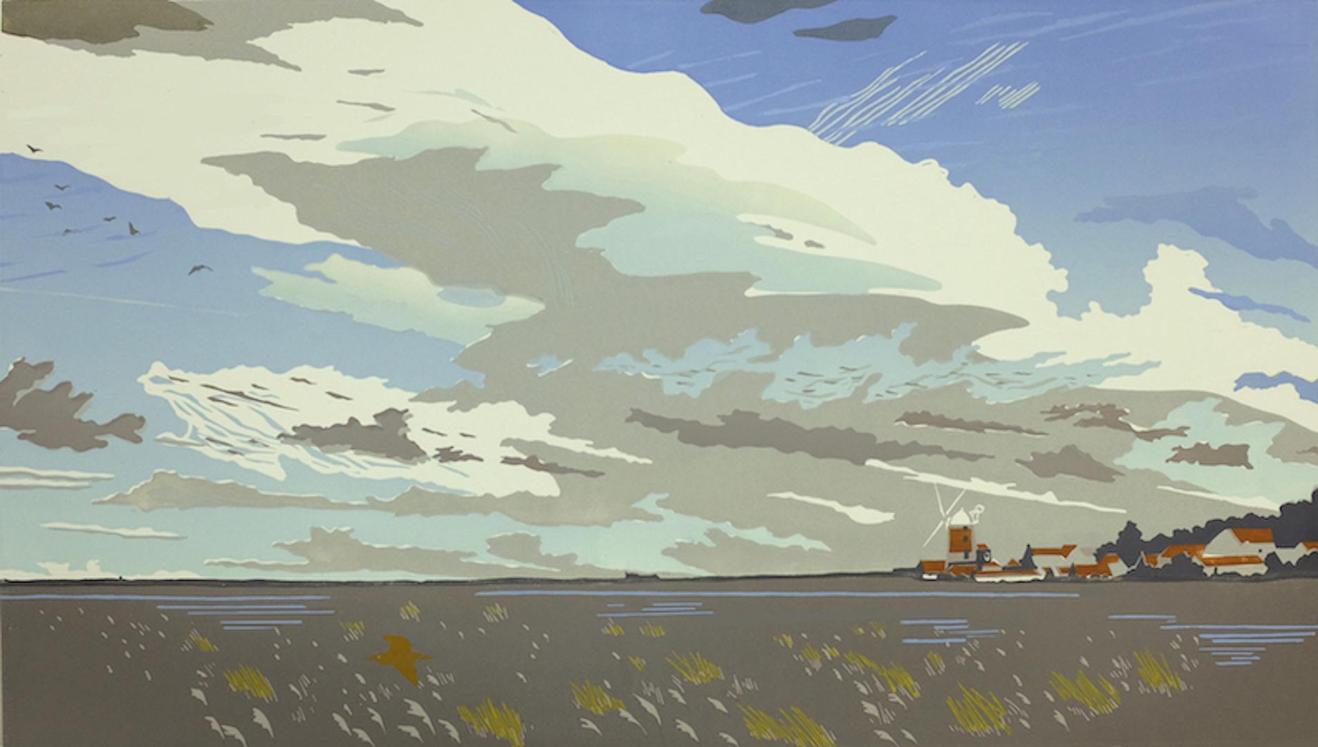 Colin Moore, Cley Marshes, Limited Edition Landscape Painting, Bright Art