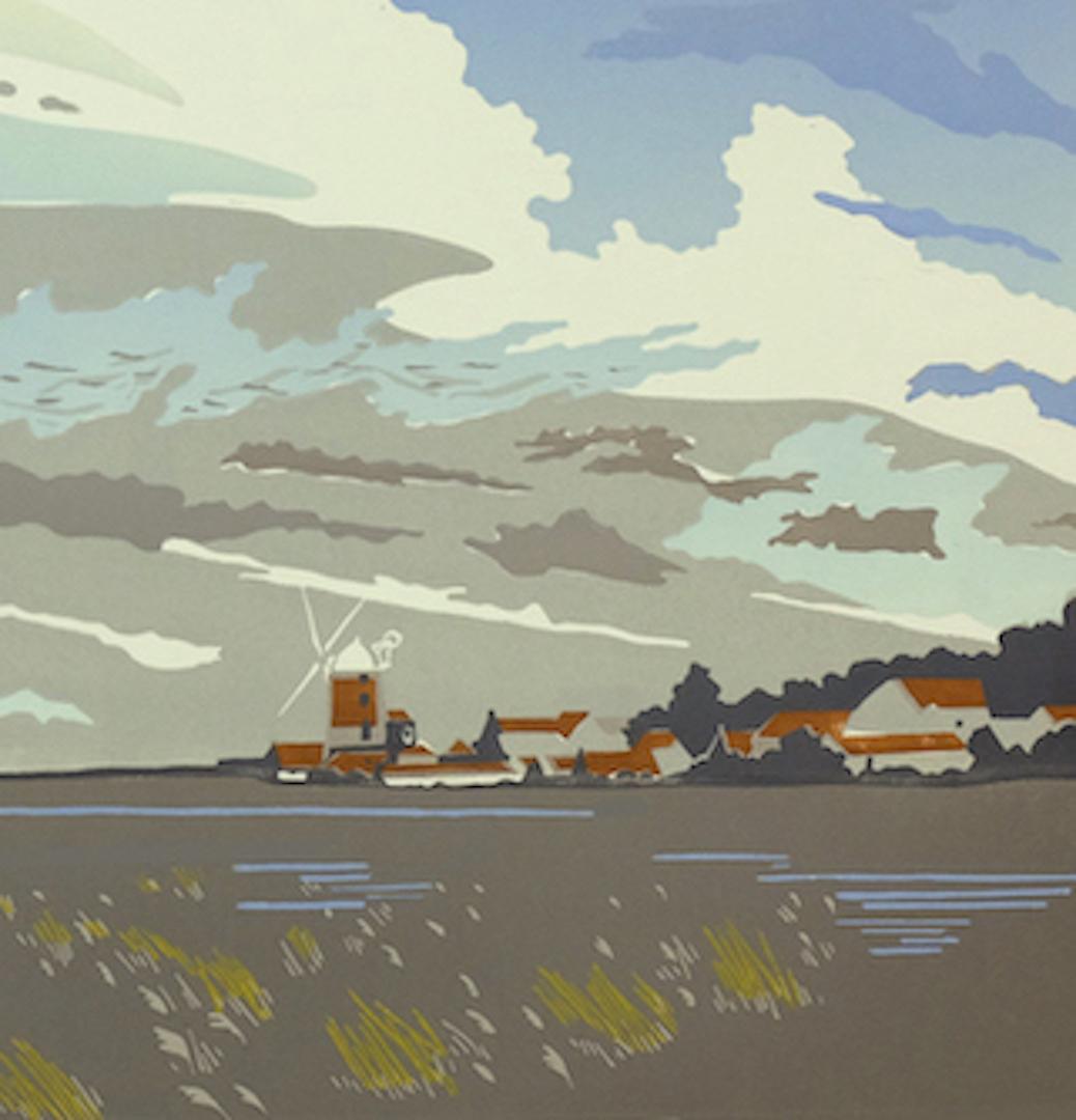 Colin Moore, Cley Marshes, Limited Edition Landscape Painting, Bright Art For Sale 5