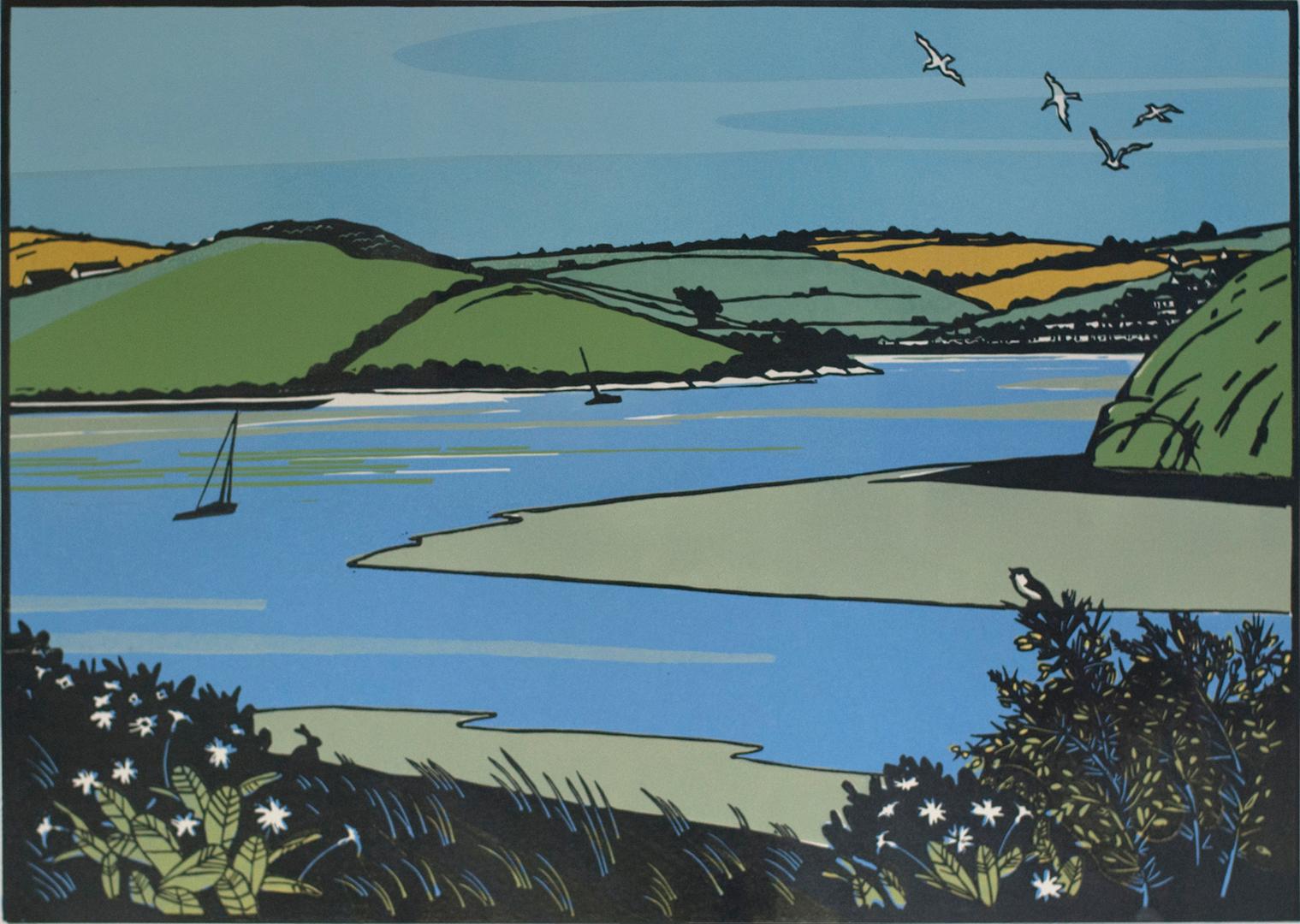Colin Moore
The Camel Trail in Spring
Limited Edition 3 Block Linocut Print
Edition of 100
Image Size: H 42cm x W 59.5cm
Sheet Size: H 51cm x W 67cm x D 0.1cm
Sold Unframed
Please note that in situ images are purely an indication of how a piece may